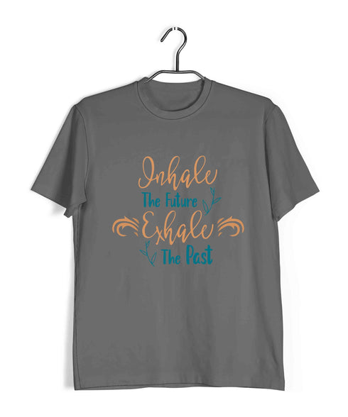 Yoga YOGA INHALE EXHALE Fitness Casual Graphic Printed T-Shirt for Men